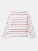 T-shirt à rayures rose avec patch "Rêveuse" Fille NIRAYETTE / 25H2PFL2TML001