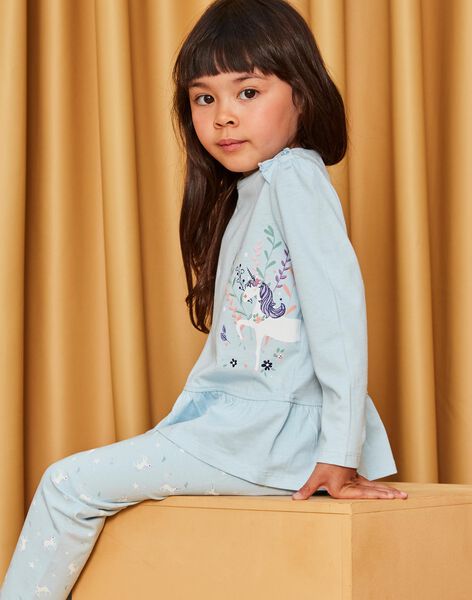 Pyjama bleu à motifs licornes DOULIETTE / 22H5PF23PYJ222