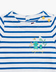 T-shirt bleu roi à imprimé à rayures FAROLIVIER / 23E1BGS1TMCC209