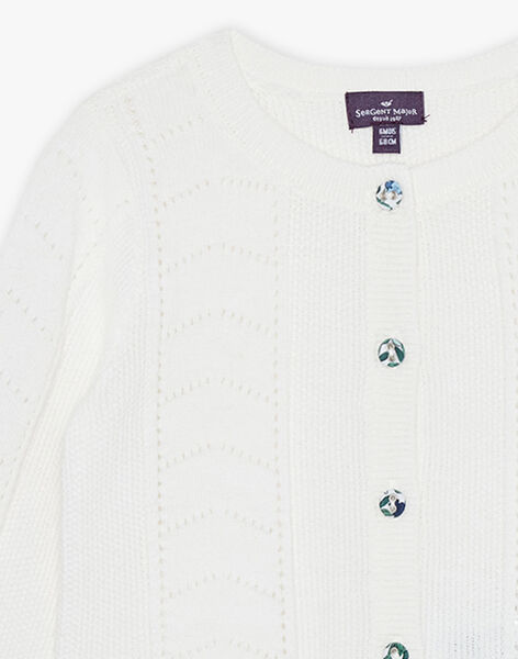 Gilet écru en tricot ajourés FANORA / 23E1BFN1CAR001