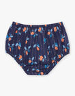Robe et culotte bleu marine à imprimé fruit FAZOE / 23E1BFR2ROB070