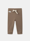 Ensemble sweat à carreaux écru et vert avec legging marron Bébé Garçon NAFRED / 25H1BGS2ENS001