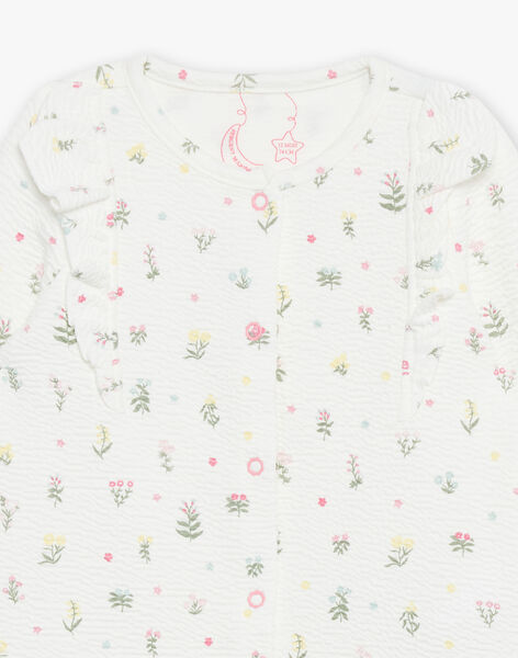 Grenouillère écrue à imprimé fleurs FEBLUE / 23E5BF36GRE001