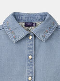 Veste en jean brodée « M » dans le dos MIJACKETTE / 25E2PF91VESP272