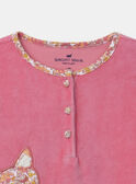 Pyjama rose en velours avec patch chat Fille NUIVOLETTE / 25H5PFB3PYJD300