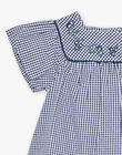 Robe en seersucker vichy bleu nuit et blanc FANONO / 23E1BFN1ROB070