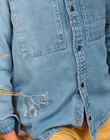 Chemise en jean bleu savane FALAVAGE / 23E3PG81CHMP272