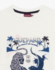 T-shirt écru motifs guépard et iguane enfant garçon CITIJAGE / 22E3PGK1TMC001