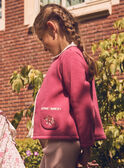 Cardigan rose framboise avec poches fleuries Fille  NIFLECETTE / 25H2PFL1CAR308