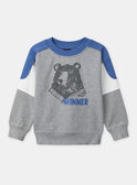 Sweat-shirt gris imprimé ours Garçon NOURSAGE / 25H3PGP1SWE943