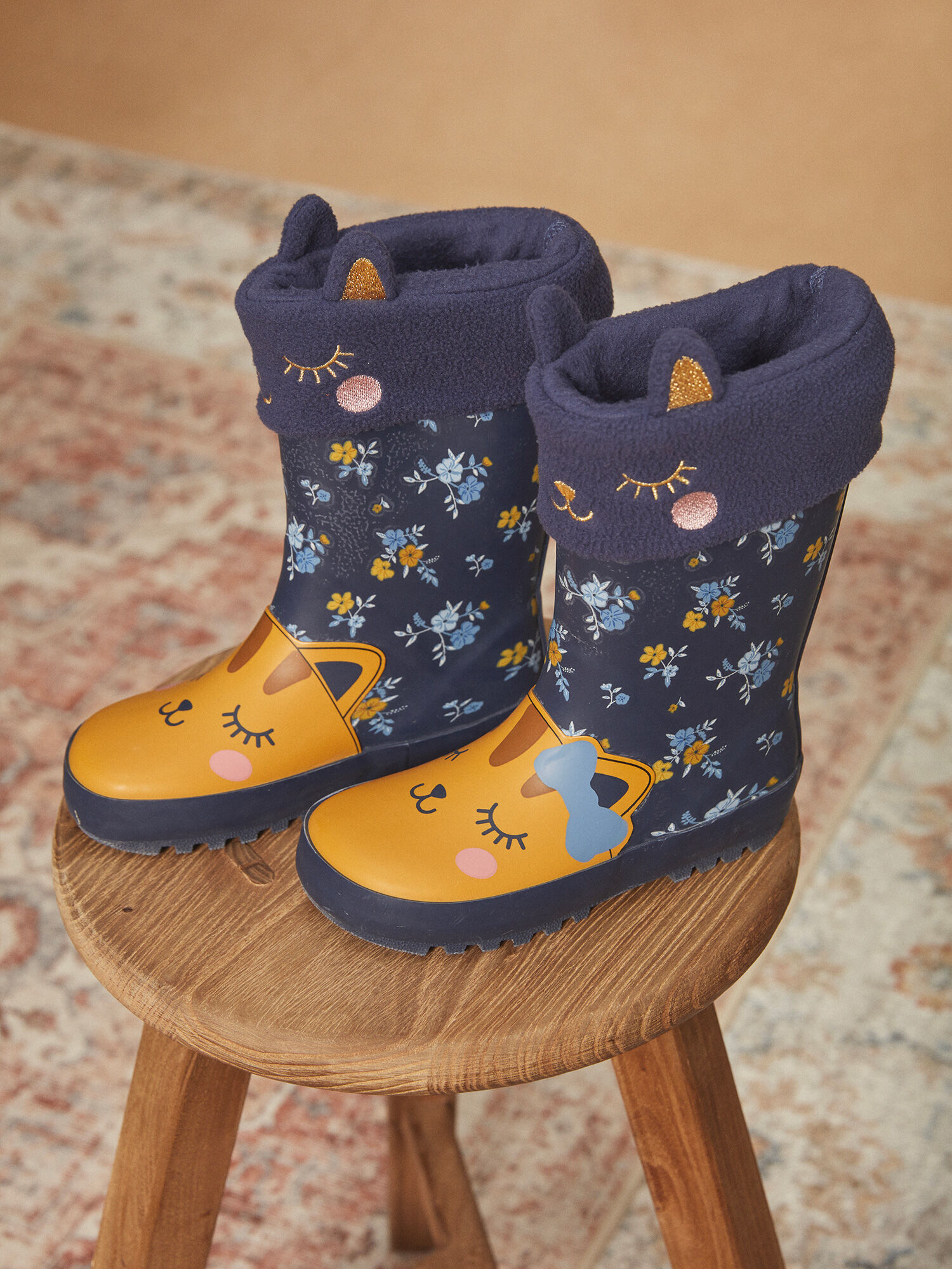 Bottes de pluie bleues marine en caoutchouc