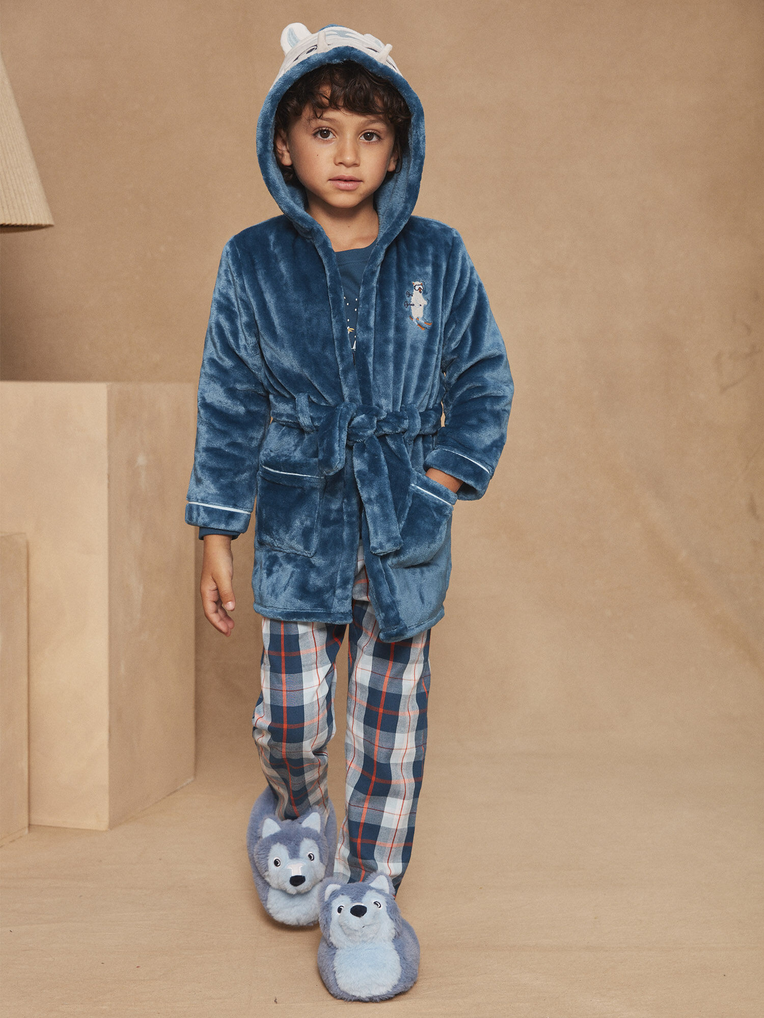 Robe de chambre bleue capuche Gar on Sergent Major