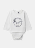 Body blanc imprimé raton laveur à manches longues Bébé Garçon NAISMAEL / 25H1BGP2BOD503