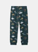 Pyjama vert foncé imprimé dinosaures Garçon NUIAVIAGE / 25H5PGB1PYJ001