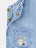 Salopette courte en denim avec broderies KALUDIVINE / 24E1BFD1SALP272