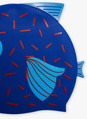 Bonnet de piscine bleu encre poisson FRYTETAGE / 23E4PGL1D4YC214