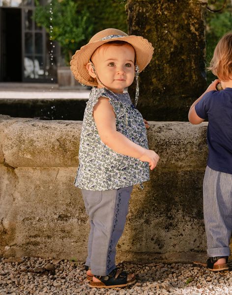 Blouse écrue en popeline avec fleurs FANOLA / 23E1BFN1CHE001
