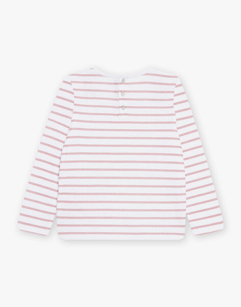 T-shirt marinière rose et blanc DROMARETTE 1 / 22H2PFQ1TML001
