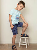 T-shirt manches courtes bleu ciel imprimé requin enfant garçon ZUZAGE1 / 21E3PGL3TMC614