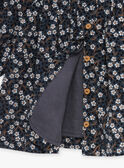 Robe bleu ardoise à imprimé fleuri en velours côtelé GAROSELINE / 23H1BFR2ROBC203
