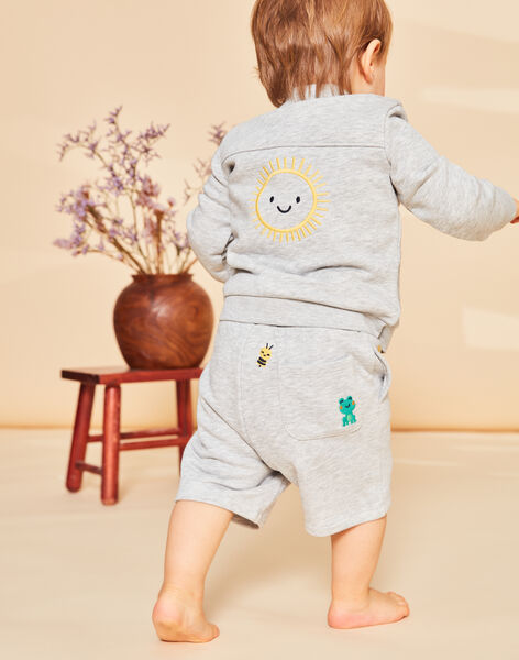 Gilet gris chiné en molleton FARISTO / 23E1BGS1GILJ920