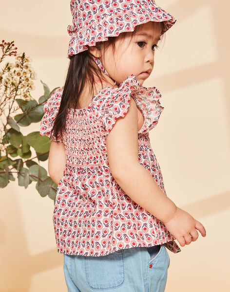 Blouse en popeline nude à imprimé fleuri FAWYLENE / 23E1BFQ1CHED319
