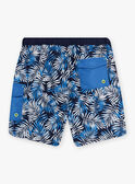 Short de bain bleu imprimé feuilles enfant garçon CYSHORTAGE / 22E4PGO6MAI622