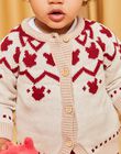 Gilet en tricot rouge et beige DAPIERRE / 22H1BGX1GILF512