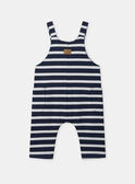 Salopette à rayures bleu marine avec patch raton laveur Bébé Garçon NAIGOR / 25H1BGP4SALA015