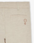 Pantalon beige en lin FRELINAGE / 23E3PGI1PANA013
