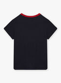 T-shirt bleu marine à motif affiche de course d'aviron enfant garçon CEBESTAGE / 22E3PG82TMC070