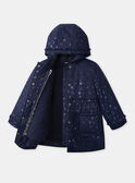 Parka 3 en 1 bleu foncé imprimé léopard Fille NINARETTE / 25H2PFE2PAR705