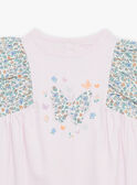 Chemise de nuit rose à imprimé papillons FLODETTE / 23E5PF32CHN328