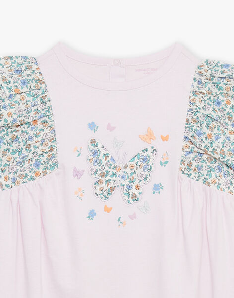 Chemise de nuit rose à imprimé papillons FLODETTE / 23E5PF32CHN328