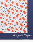 Serviette bleu marine et blanc à imprimé cerise orange foncé FRYSERETTE / 23E4PFL1SRV001