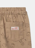 Pantalon marron clair imprimé animaux Bébé Garçon NADRICE / 25H1BGK1PANA014