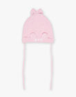Bonnet rose en tricot avec oreilles 3D FIMADDY / 23E4BF52BON030
