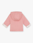 Veste à capuche en tubique rose clair FOUSIA / 23E0CF61VESD332
