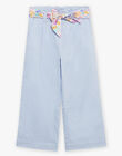 Pantalon ciel avec ceinture à imprimé fleuri FLEMETTE / 23E2PFS1PAN020