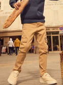 Pantalon cargo marron à poche brodée "Club" Garçon NEMASTAGE / 25H3PGK1PANA012