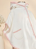 Cape de bain écru à fleurs avec capuche tête de chat et oreilles 3D FECERISE / 23E5BF21CDB001