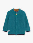 Gilet en maille bleu canard DANOUR / 22H1BGU1GIL714