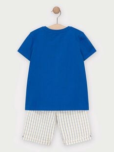 Pyjama short bleu et blanc enfant garçon TEDINAGE / 20E5PGE3PYJ208
