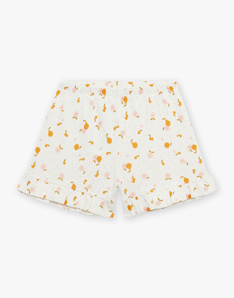 Ensemble pyjama débardeur et short écru à imprimé fruits FLOFLETTE / 23E5PF33PYJ001