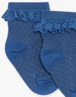 Chaussettes basses bleues marines en maille fantaisie FAZIA / 23E4BFR1SOB070