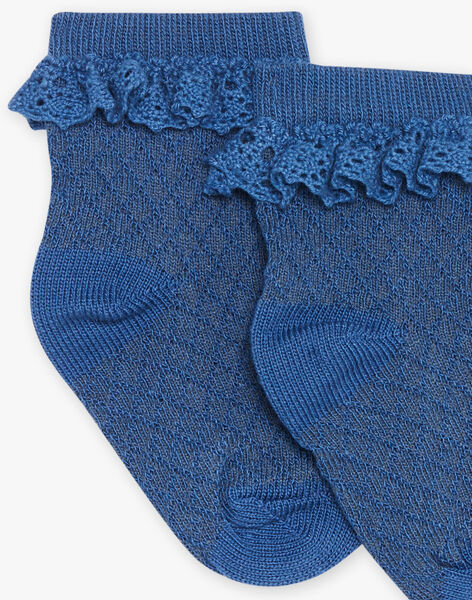 Chaussettes basses bleues marines en maille fantaisie FAZIA / 23E4BFR1SOB070
