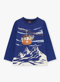 T-shirt bleu glacier à motifs montagnes et télécabine GLITELAGE / 23H3PGR1TML219