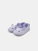Chausson ballerine violet broderie tête de lapin et pompon Fille NUILAPETTE / 25F10PF31CHP205