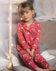 Pyjama jersey rose fuchsia motifs chatons enfant fille CHOUNETTE / 22E5PF44PYJD305