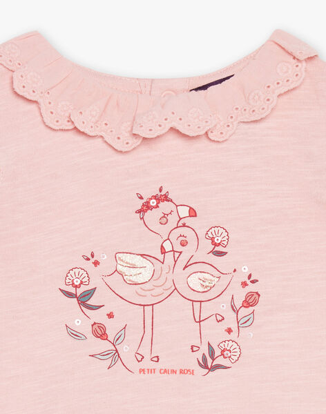 T-shirt blush à motif flamants rose FAWILLOW / 23E1BFQ1TEED300